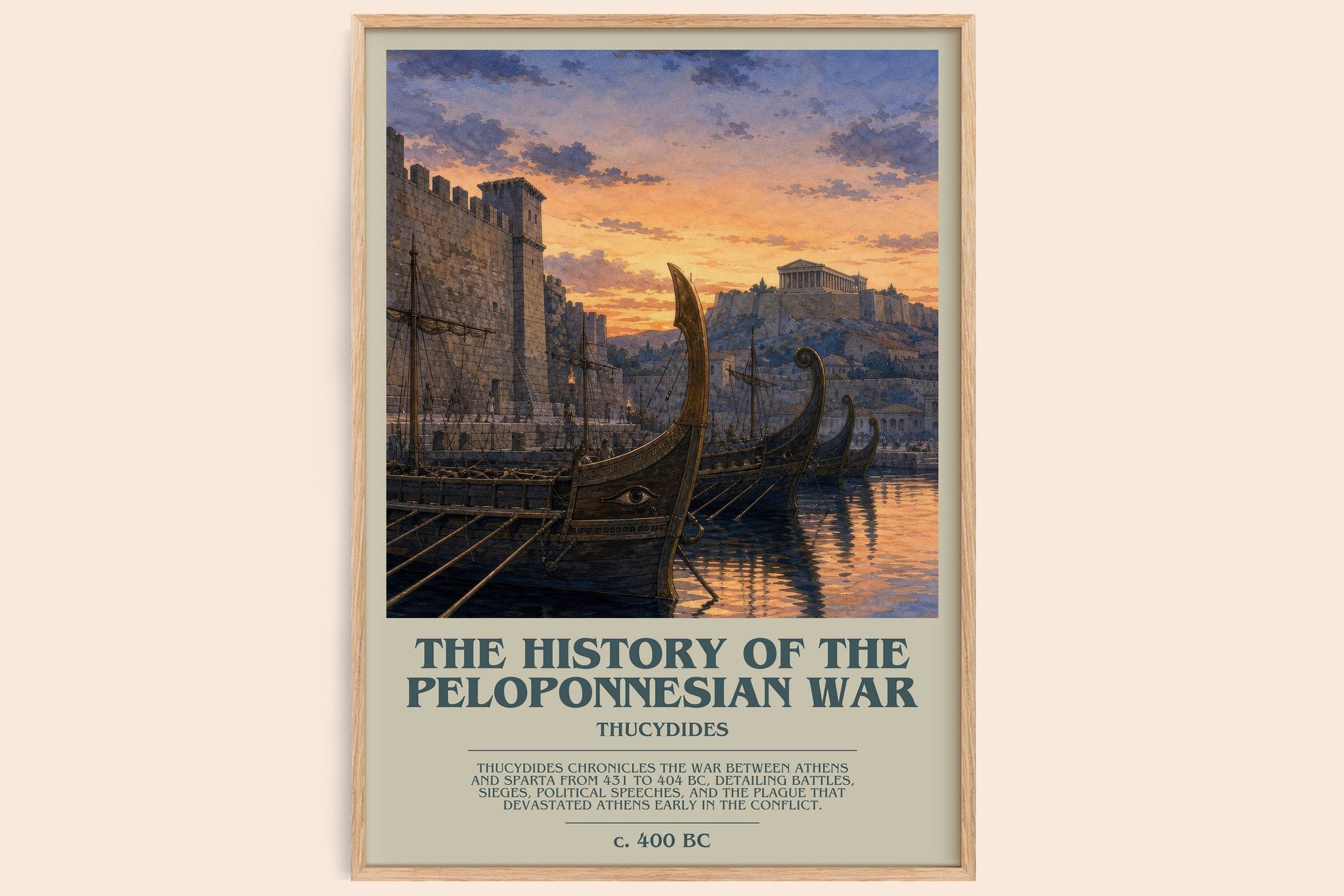 The History of the Peloponnesian War Bookish Wall Art by Thucydides
