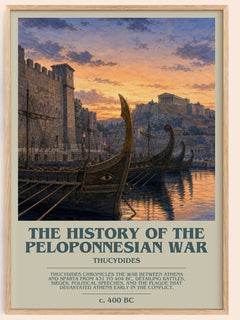 The History of the Peloponnesian War bookish book poster by Thucydides – framed literary art print