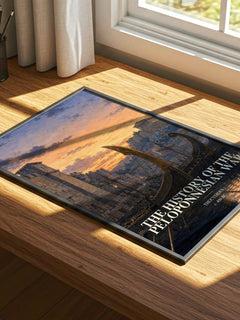 The History of the Peloponnesian War watercolour book poster framed on wall – non fiction wall art