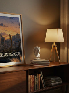 The History of the Peloponnesian War watercolour print on bookshelf – Thucydides fan gift