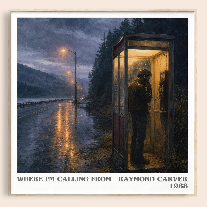Where I'm Calling From literary book poster by Raymond Carver – framed literary art print