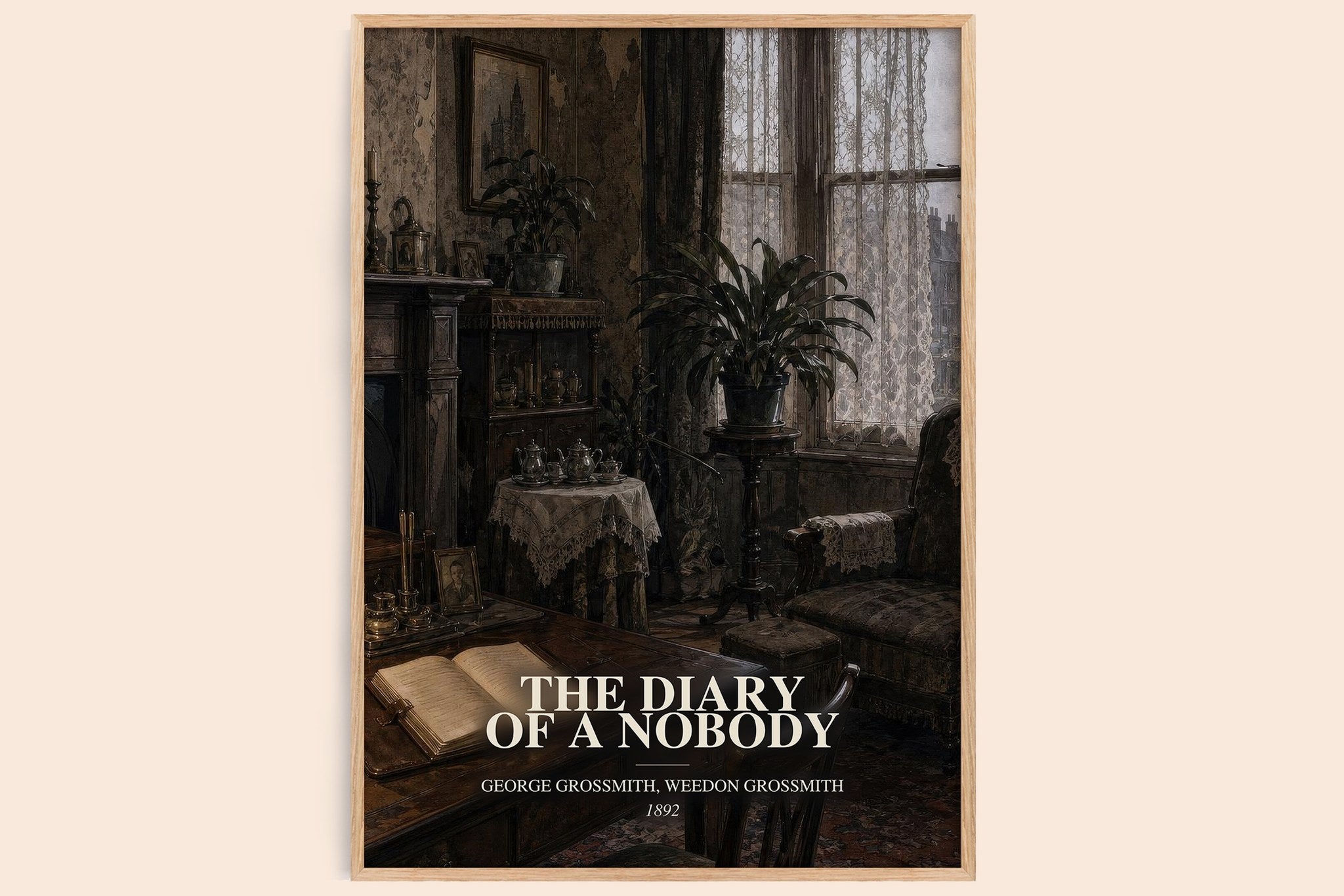 Diary of a Nobody Book Watercolour Illustration by G. Grossmith