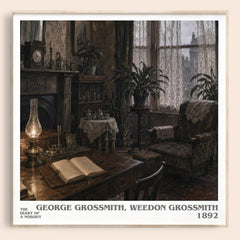The Diary of a Nobody literary book poster by George Grossmith, Weedon Grossmith – framed literary art print