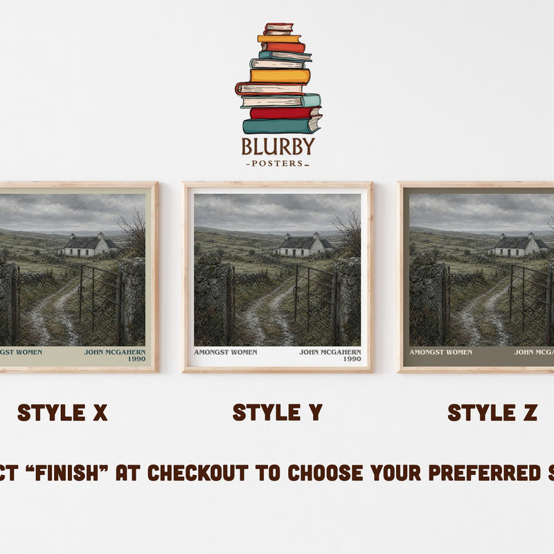 Amongst Women literary print in frame leaning in hallway – literary fiction wall art