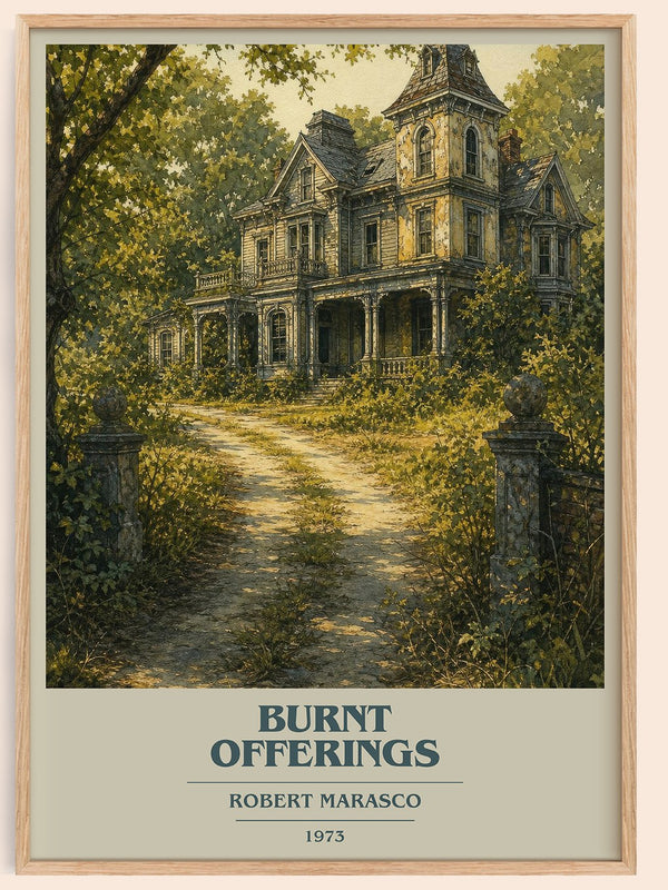 Burnt Offerings book cover book poster by Robert Marasco – framed literary art print