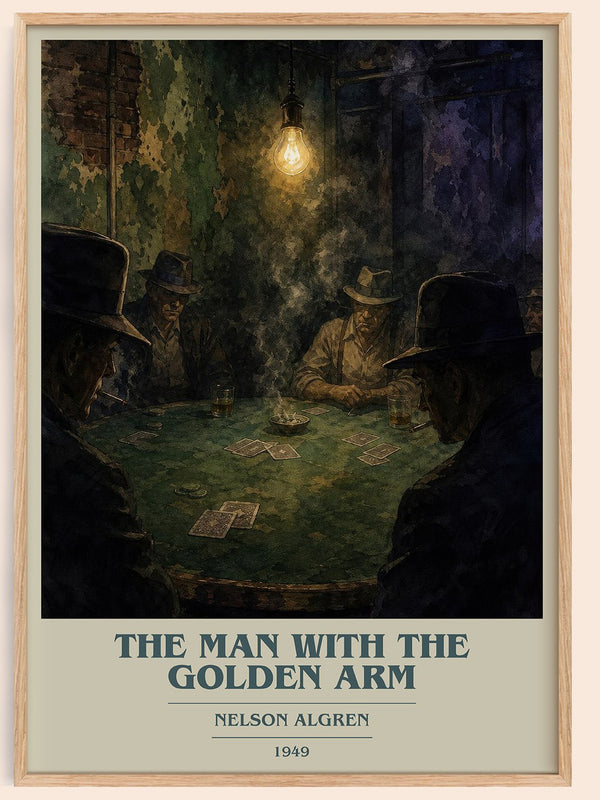 The Man with the Golden Arm book cover book poster by Nelson Algren – framed literary art print