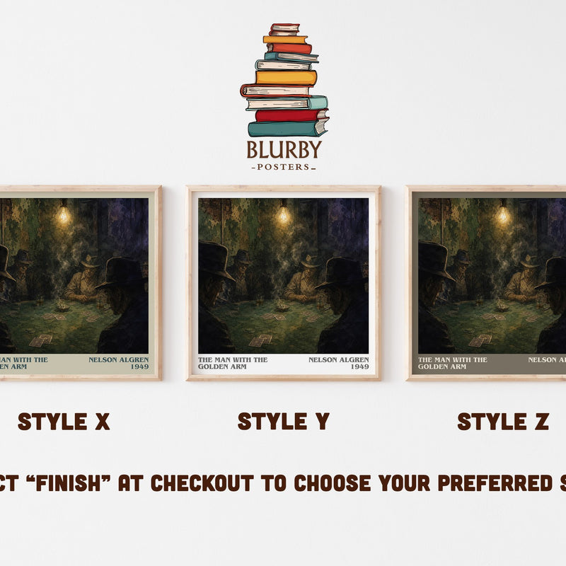 The Man with the Golden Arm literary print in frame leaning in hallway – literary fiction wall art