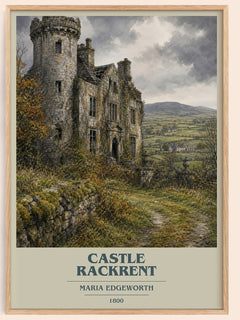 Castle Rackrent book cover book poster by Maria Edgeworth – framed literary art print