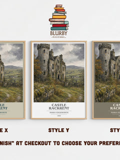 Castle Rackrent book cover print in frame leaning in hallway – historical fiction wall art