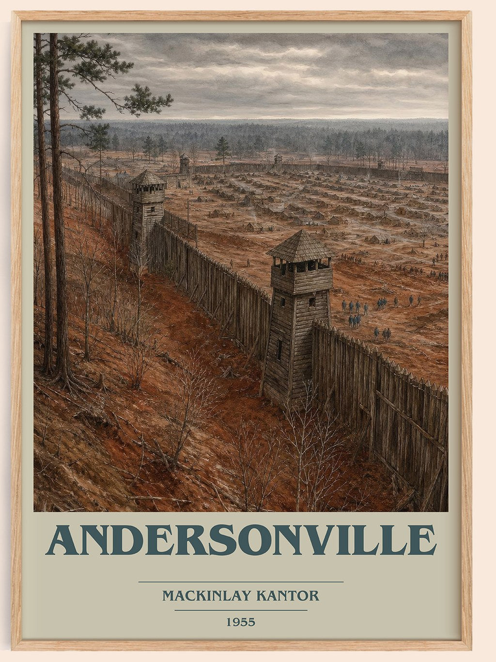 Andersonville book cover book poster by MacKinlay Kantor – framed literary art print