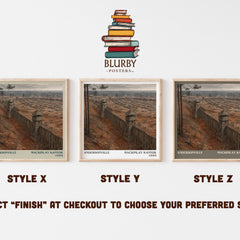 Andersonville literary print in frame leaning in hallway – historical fiction wall art