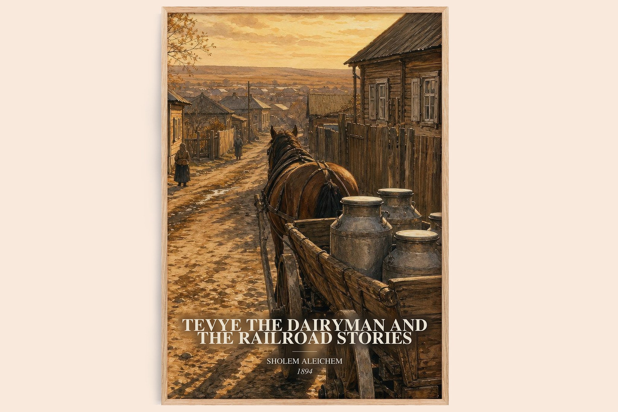 Tevye The Dairyman And The Railroad Stories Book Watercolour Illustration by Sholem Aleichem
