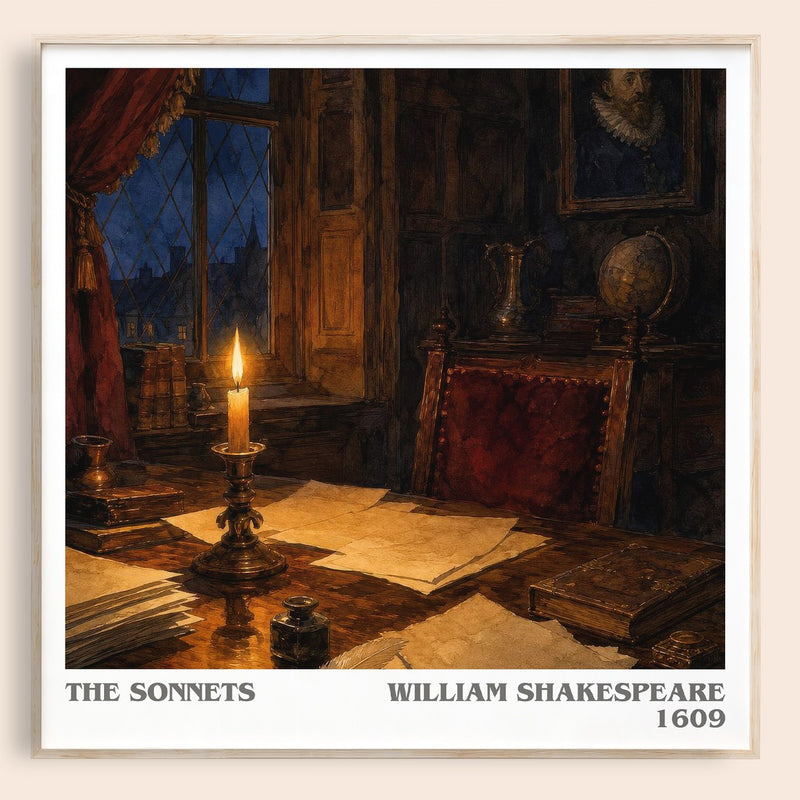 The Sonnets literary book poster by William Shakespeare – framed literary art print