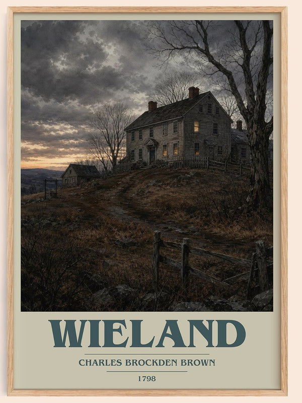 Wieland book cover book poster by Charles Brockden Brown – framed literary art print