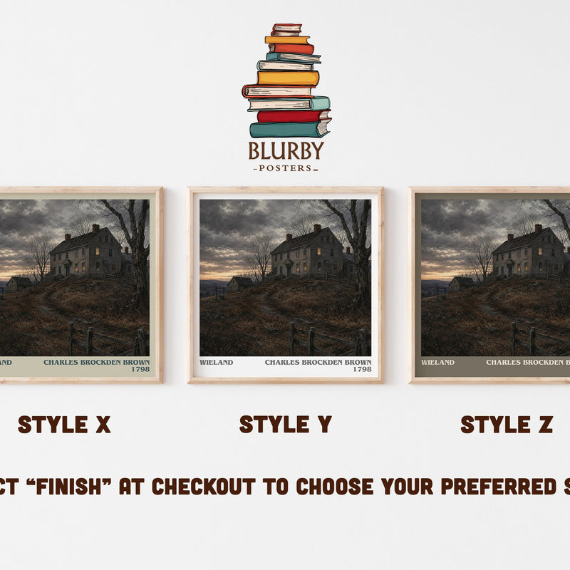 Wieland literary print in frame leaning in hallway – gothic wall art