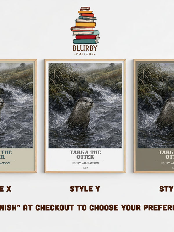 Tarka the Otter book cover print in frame leaning in hallway – literary fiction wall art