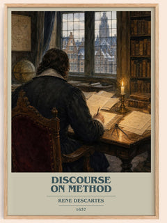 Discourse on Method book cover book poster by Rene Descartes – framed literary art print