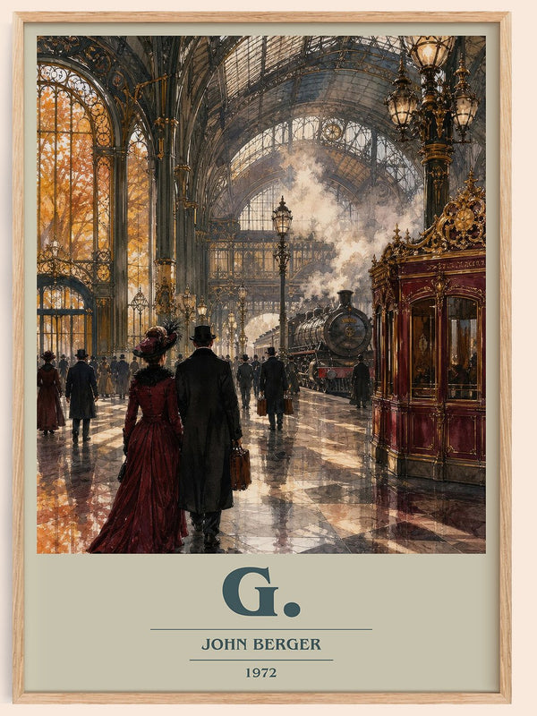 G. book cover book poster by John Berger – framed literary art print