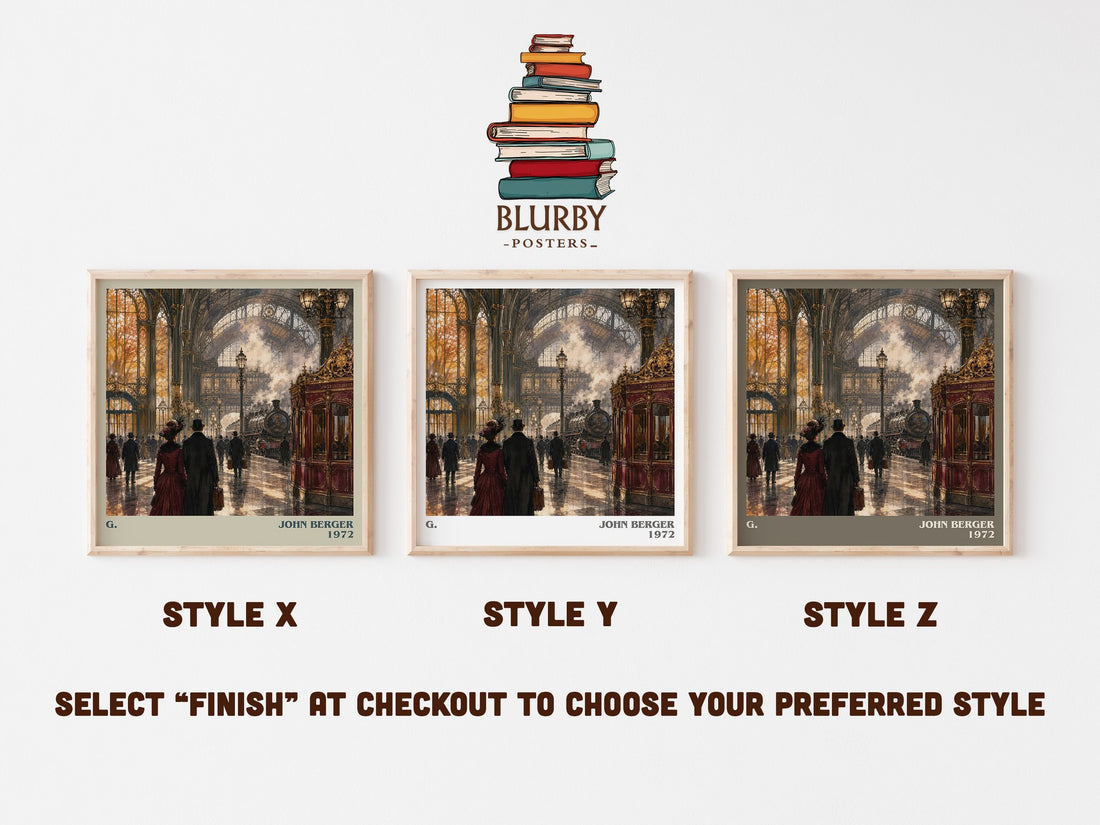 G. literary print in frame leaning in hallway – literary fiction wall art (mockup)