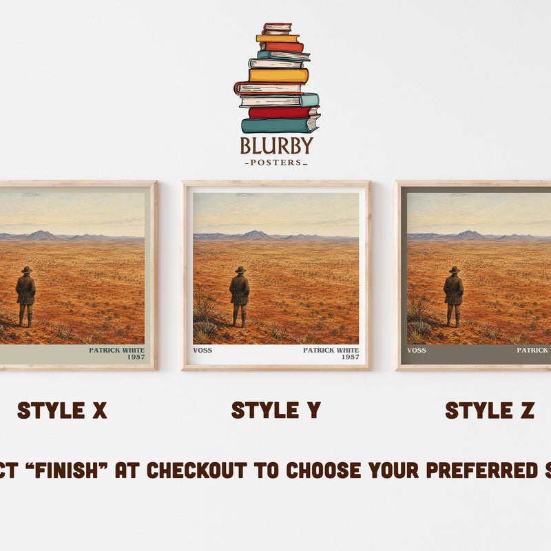 Voss literary print in frame leaning in hallway – literary fiction wall art