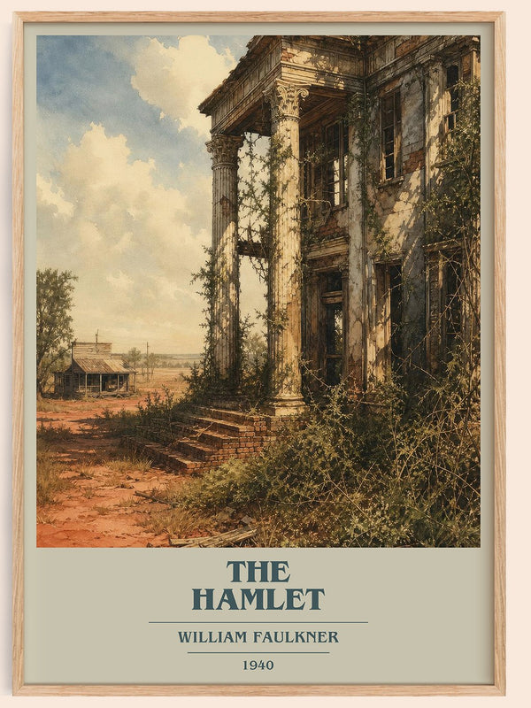 The Hamlet book cover book poster by William Faulkner – framed literary art print