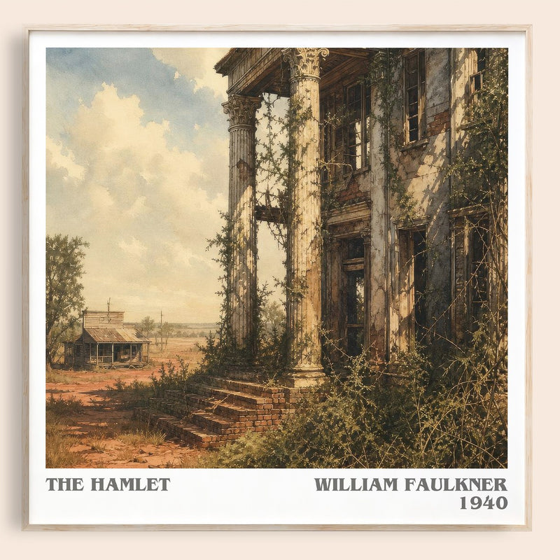 The Hamlet literary book poster by William Faulkner – framed literary art print