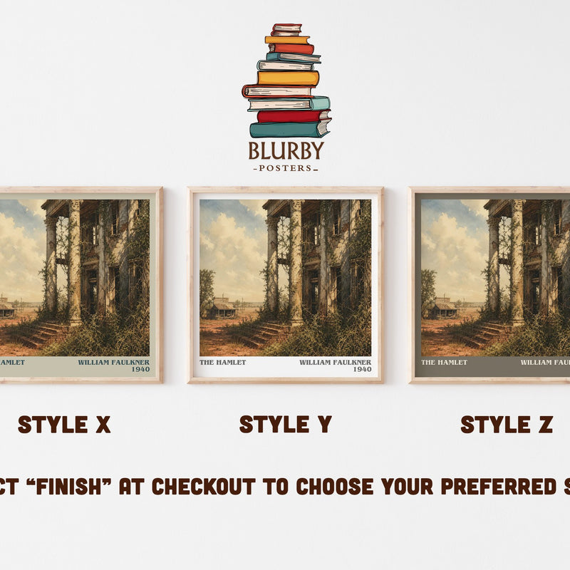 The Hamlet literary print in frame leaning in hallway – literary fiction wall art