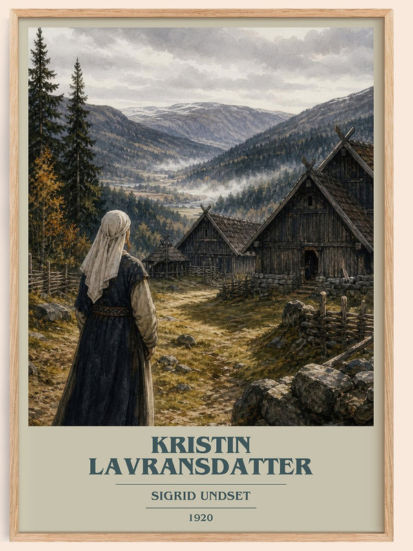 Kristin Lavransdatter book cover book poster by Sigrid Undset – framed literary art print