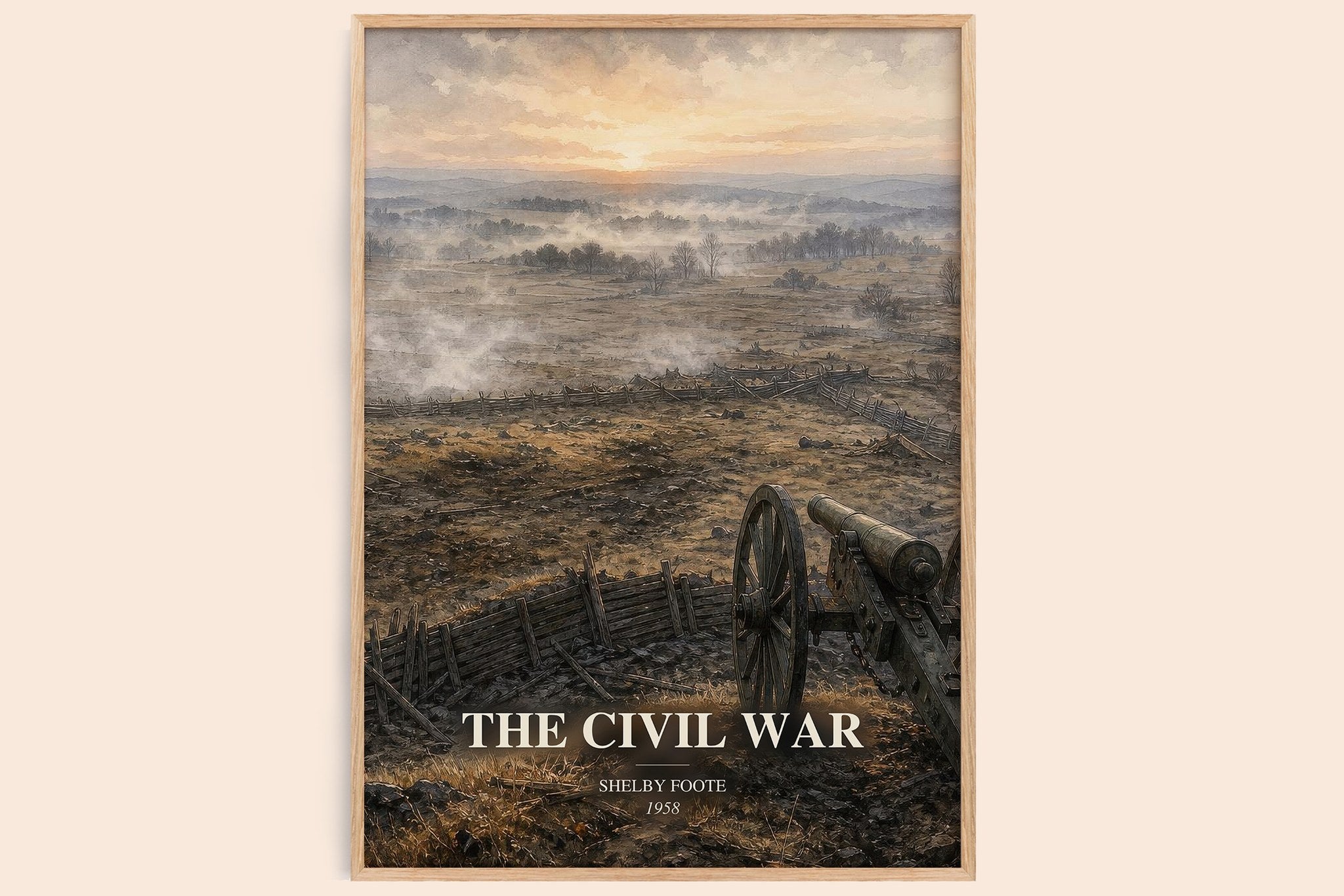 The Civil War Book Watercolour Illustration by Shelby Foote