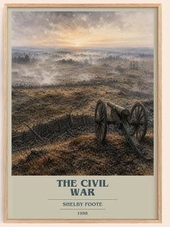 The Civil War book cover book poster by Shelby Foote – framed literary art print