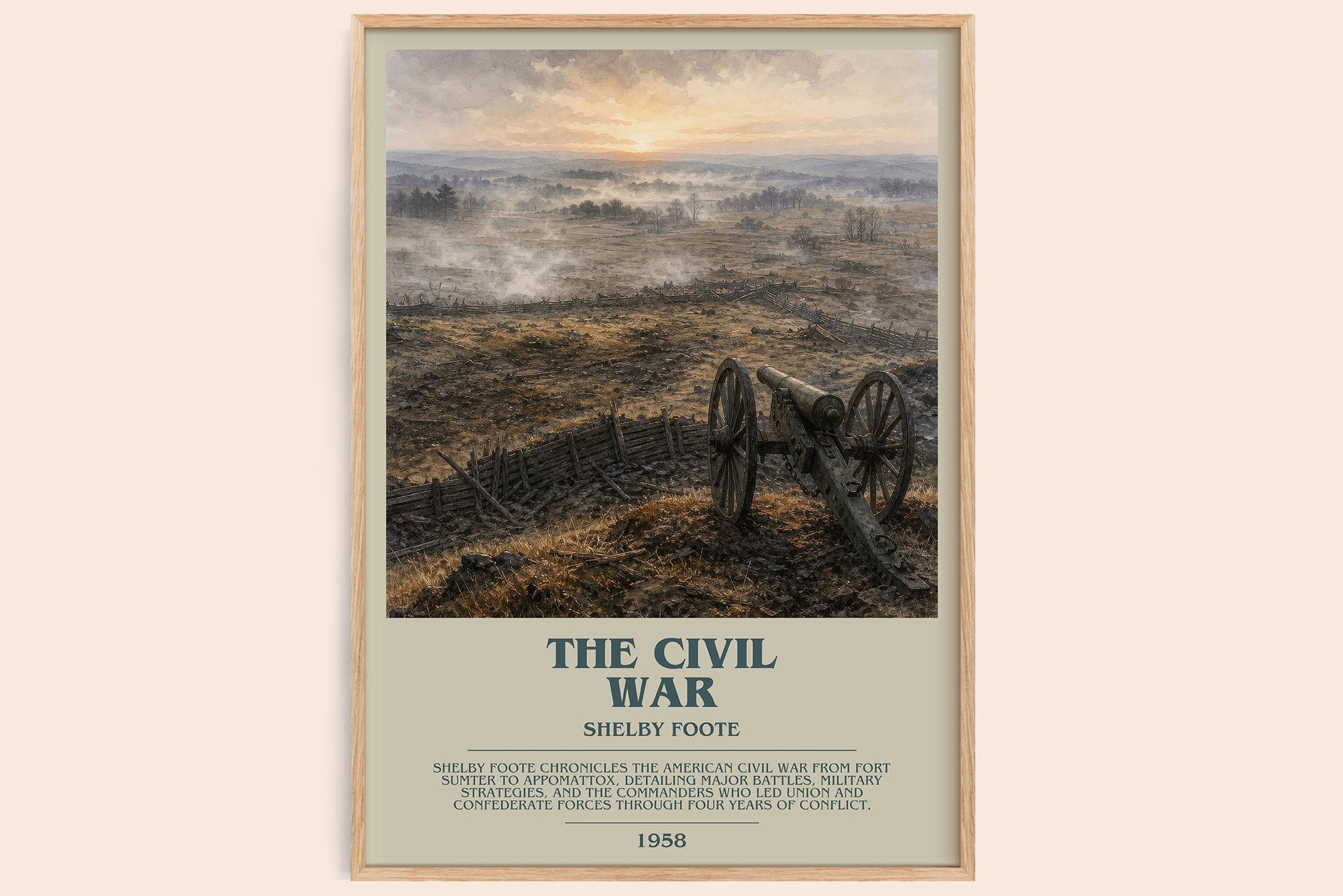 The Civil War Bookish Wall Art by Shelby Foote