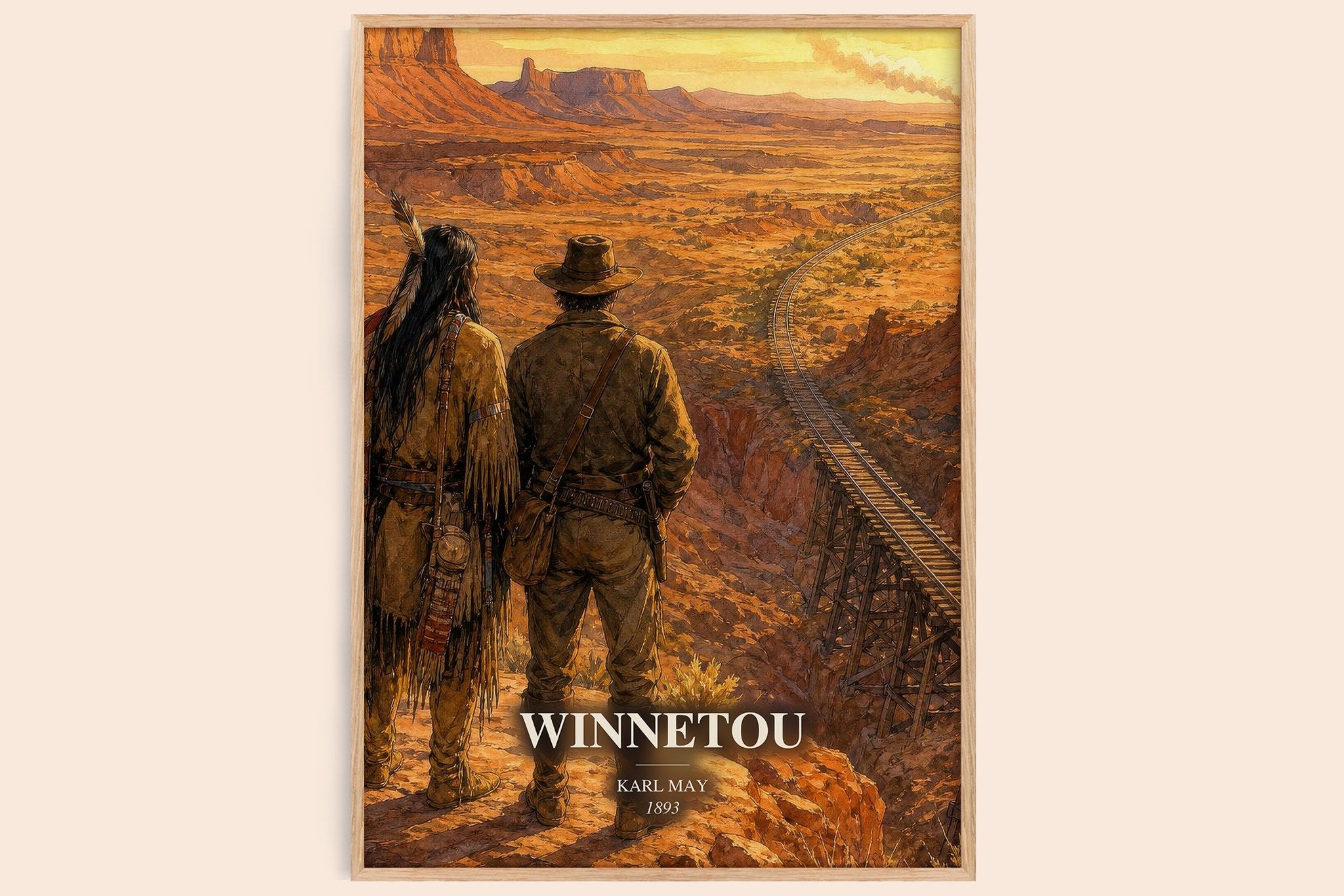 Winnetou Book Watercolour Illustration by Karl May