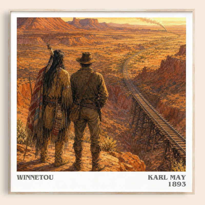 Winnetou literary book poster by Karl May – framed literary art print