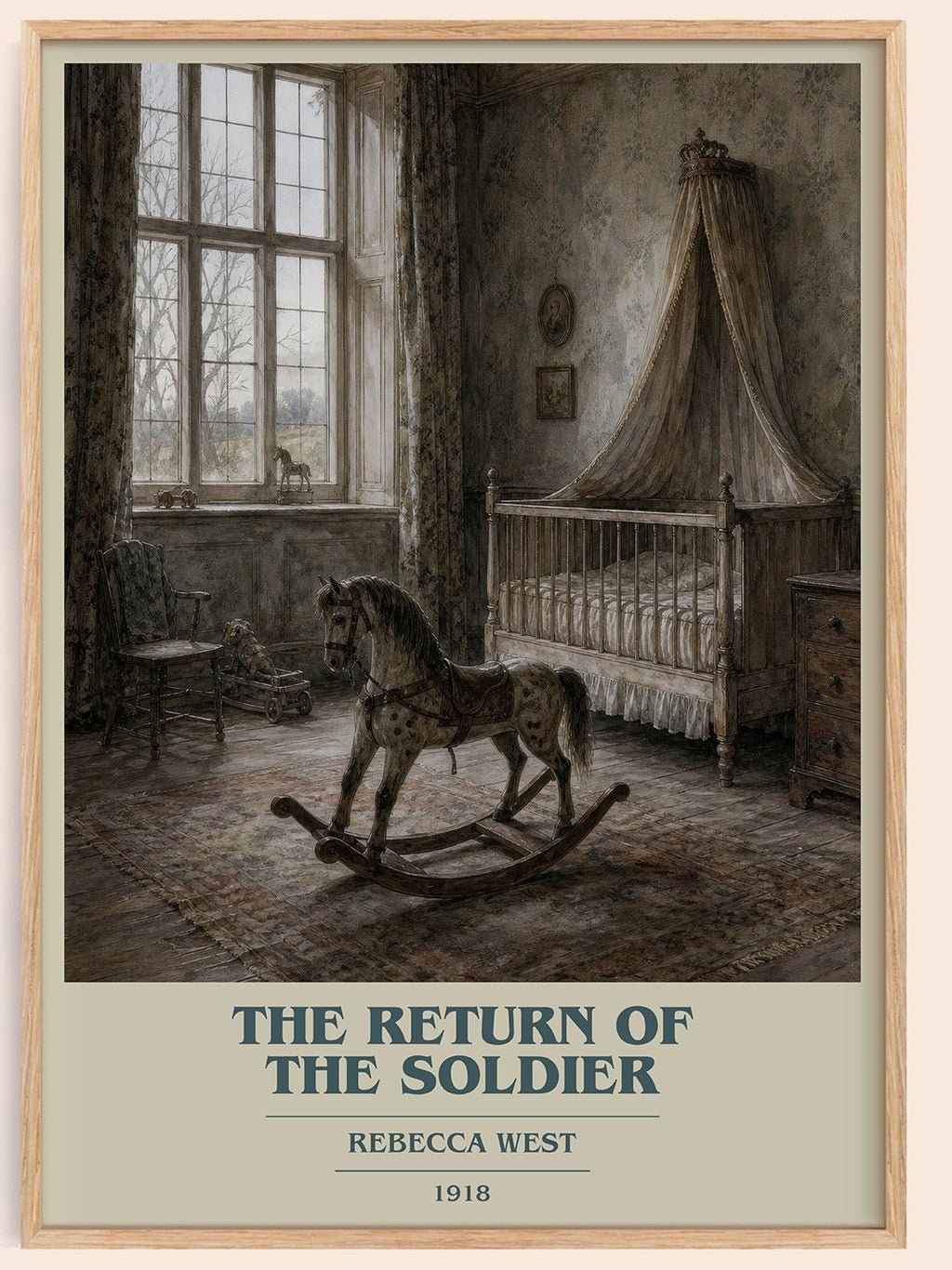 The Return of the Soldier book cover book poster by Rebecca West – framed literary art print