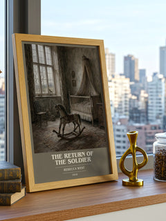 The Return of the Soldier book cover print framed by window – literary home decor