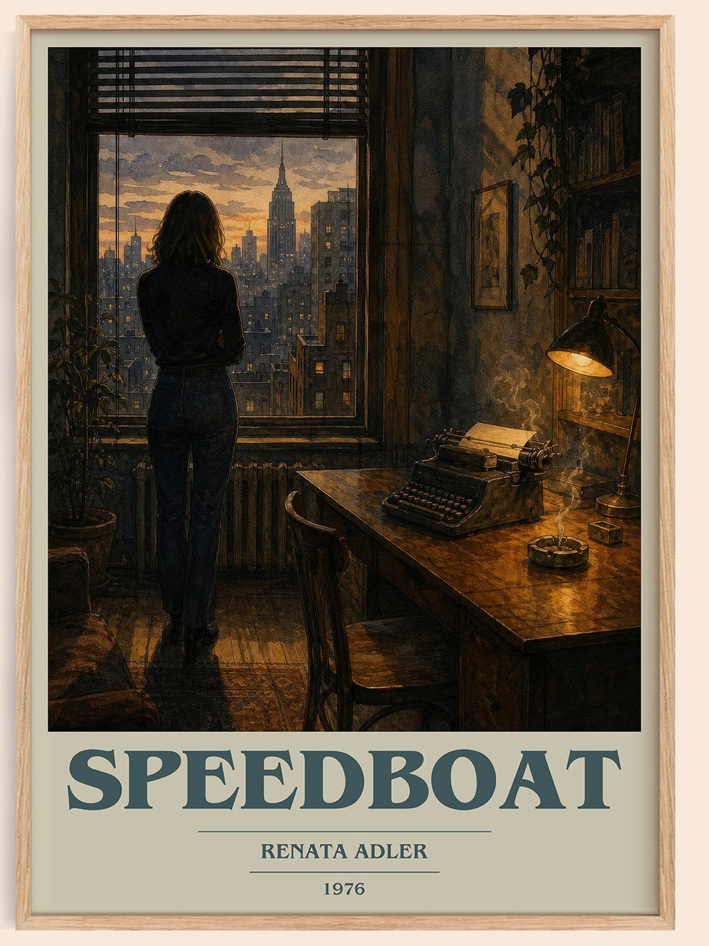 Speedboat book cover book poster by Renata Adler – framed literary art print
