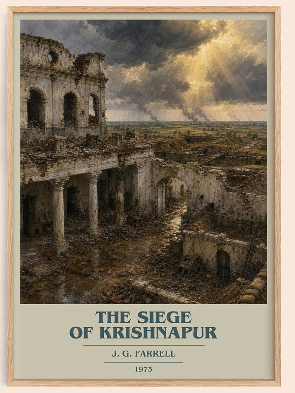 The Siege of Krishnapur book cover book poster by J. G. Farrell – framed literary art print