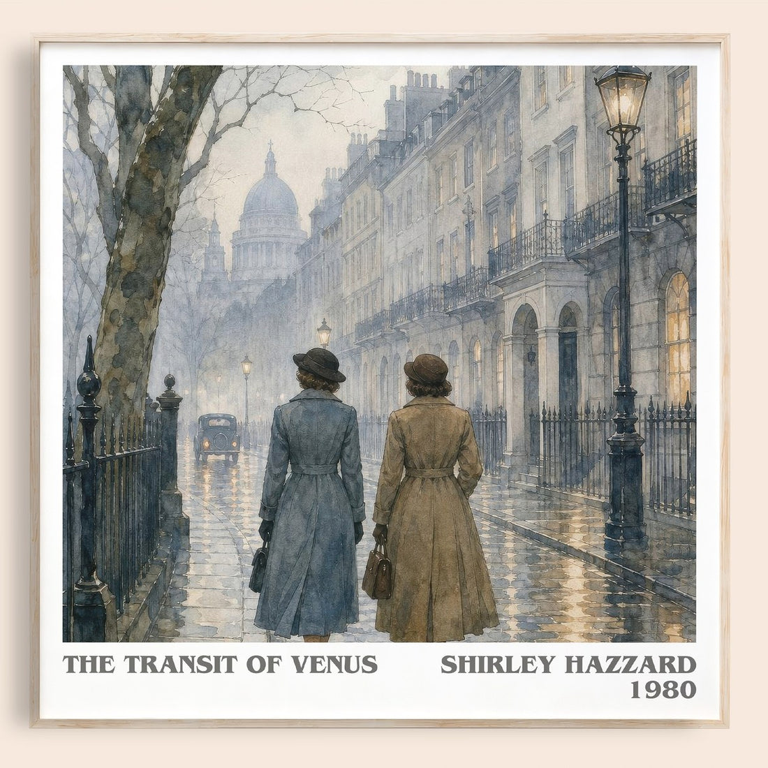 The Transit of Venus literary book poster by Shirley Hazzard – framed literary art print