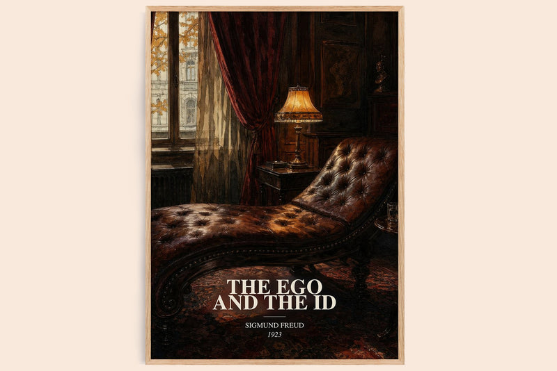 The Ego and the Id Book Watercolour Illustration by Sigmund Freud (Edge style)