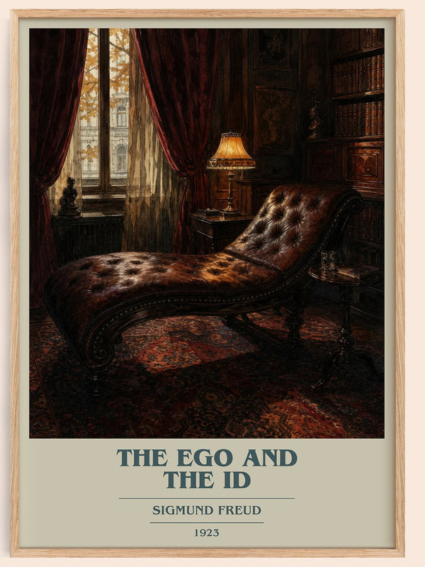 The Ego and the Id book cover book poster by Sigmund Freud – framed literary art print