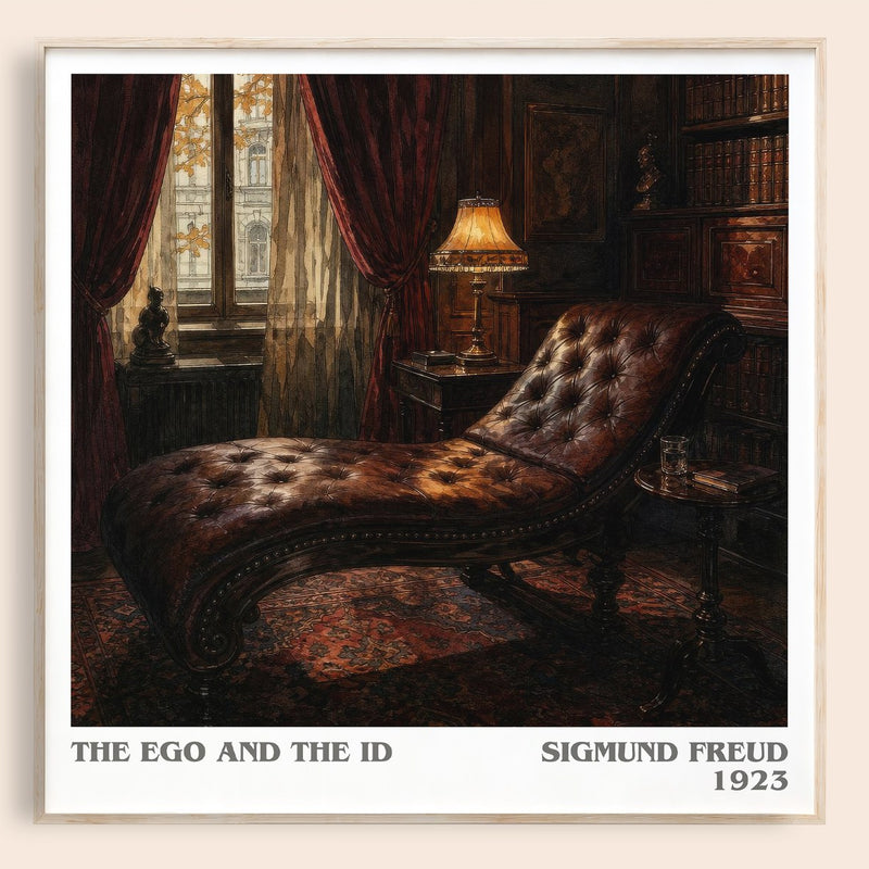 The Ego and the Id literary book poster by Sigmund Freud – framed literary art print