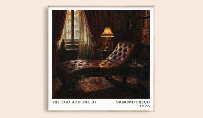 The Ego and the Id Literary Art Print by Sigmund Freud (Square style)
