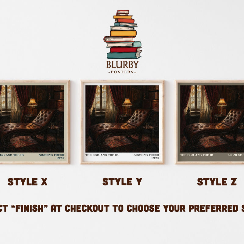 The Ego and the Id literary print in frame leaning in hallway – philosophy wall art