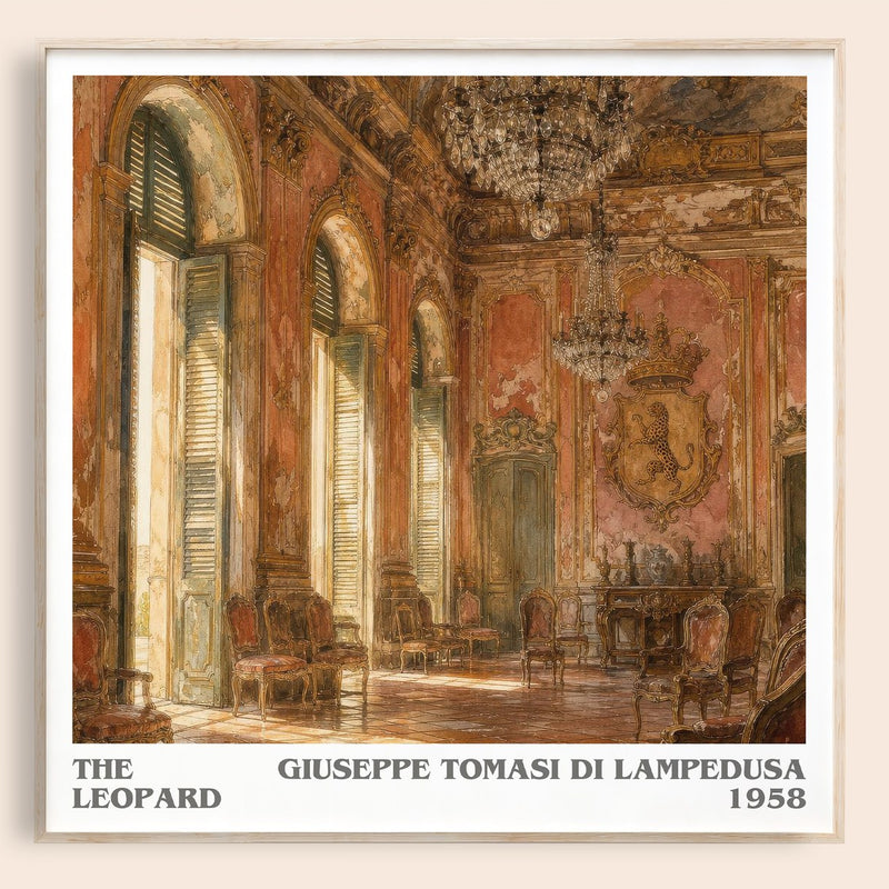 The Leopard literary book poster by Giuseppe Tomasi di Lampedusa – framed literary art print