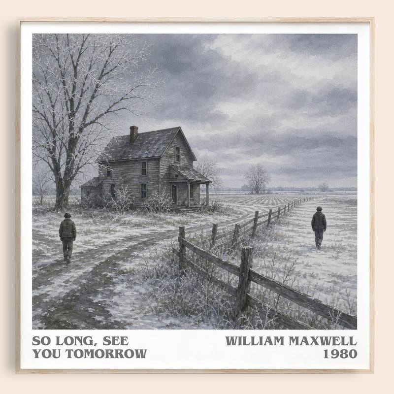So Long, See You Tomorrow literary book poster by William Maxwell – framed literary art print