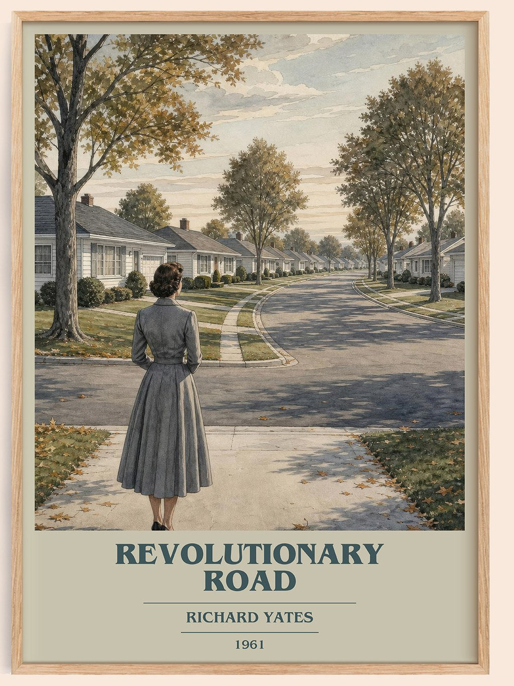 Revolutionary Road book cover book poster by Richard Yates – framed literary art print