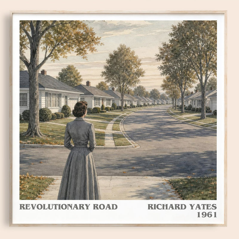 Revolutionary Road literary book poster by Richard Yates – framed literary art print