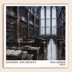 Economy and Society literary book poster by Max Weber – framed literary art print