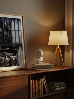 Economy and Society watercolour print on bookshelf – Max Weber fan gift