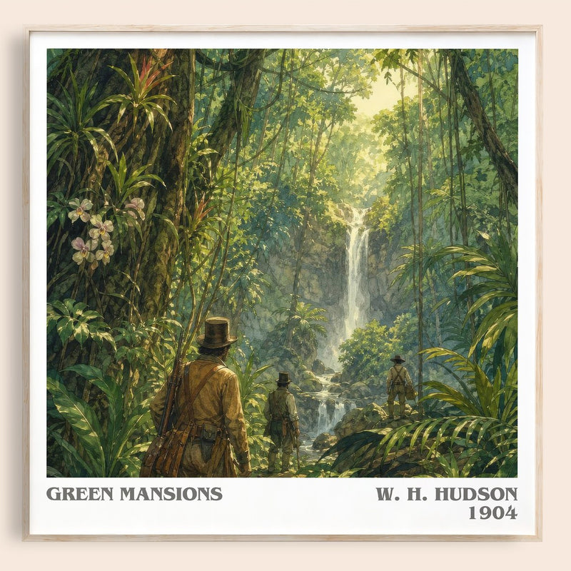 Green Mansions literary book poster by W. H. Hudson – framed literary art print